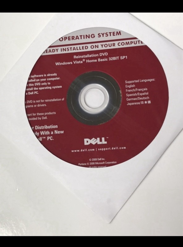 DELL Reinstallation DVD Windows Vista Home Basic 32BIT-SP1 NEW Factory Sealed