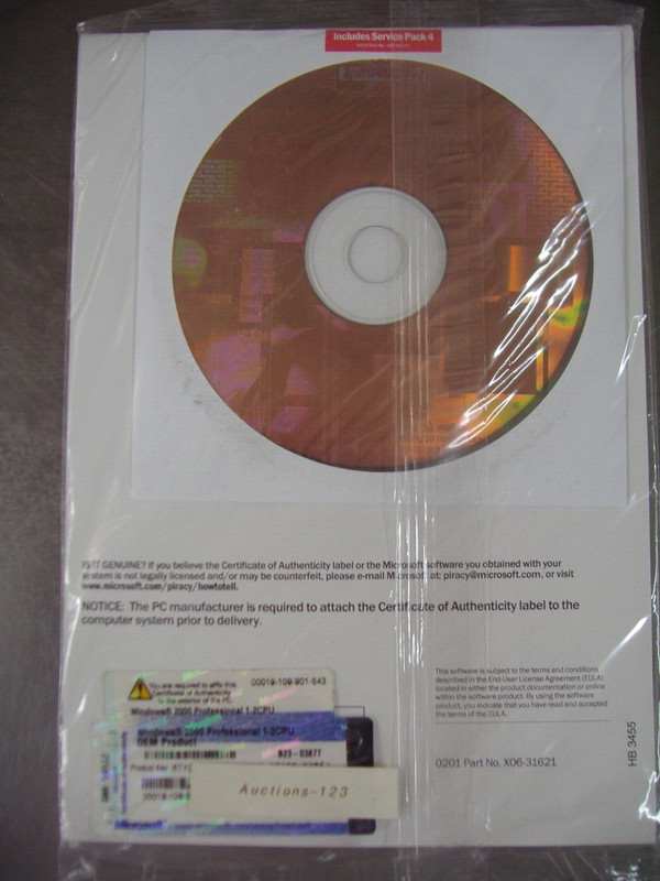 MICROSOFT WINDOWS 2000 PROFESSIONAL w/SP4 FULL OPERATING SYSTEM MS WIN PRO =NEW= gallery