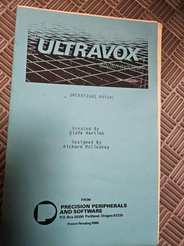ULTRAVOX SOUND SYSTEM MANUAL FOR ATARI