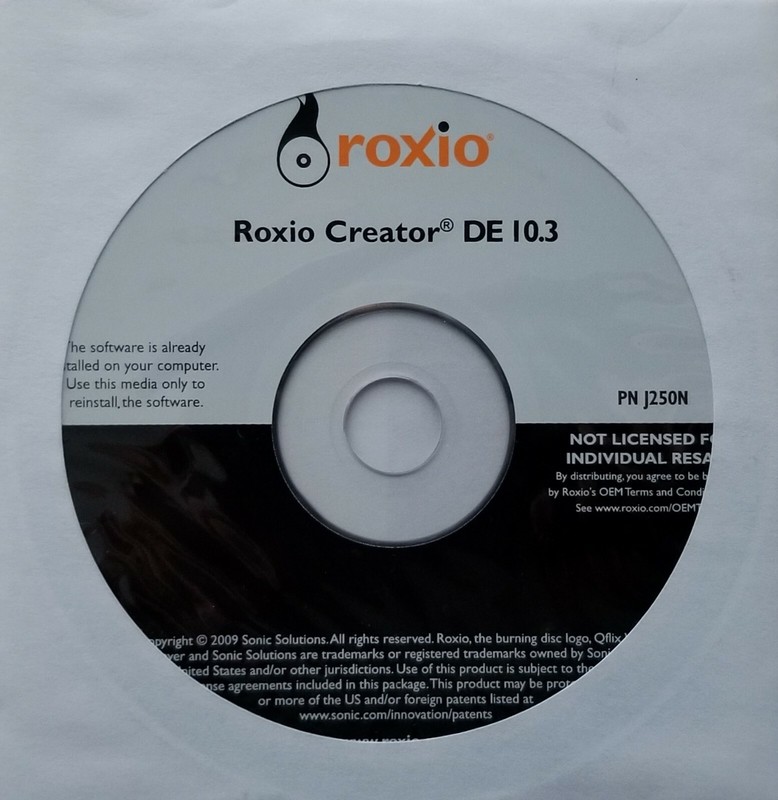 Brand New Genuine Dell Roxio Creator DE 10.3 PN J250N Dell P/N 0J251N
