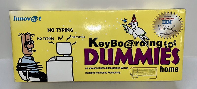 Vintage Innovat IBM Keyboarding for Dummies VIA VOICE 98 Home Office