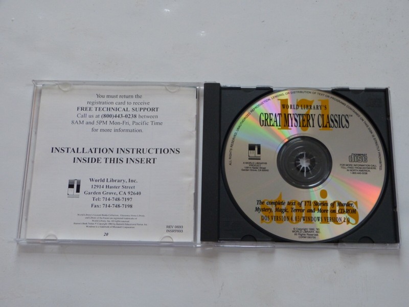 World Library’s GREAT MYSTERY CLASSICS: 171 Complete Texts, PC CD ROM, Windows gallery