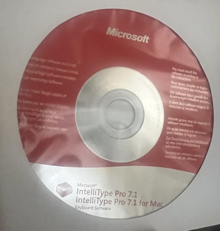 Microsoft IntelliType Pro 7.1 Keyboard Software Disc CD for Mac Red Label 2009