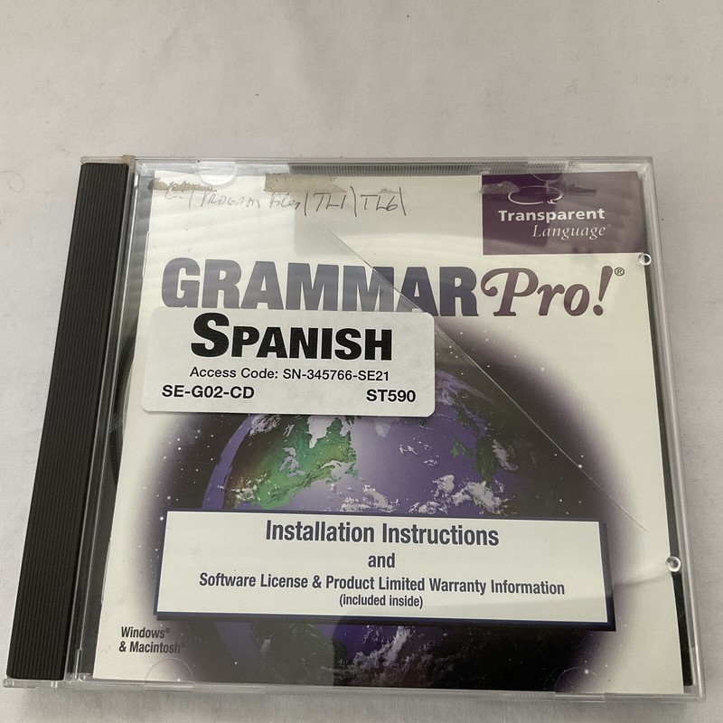 Grammar Pro! Spanish PC CD learn language vocabulary speech words quiz program!