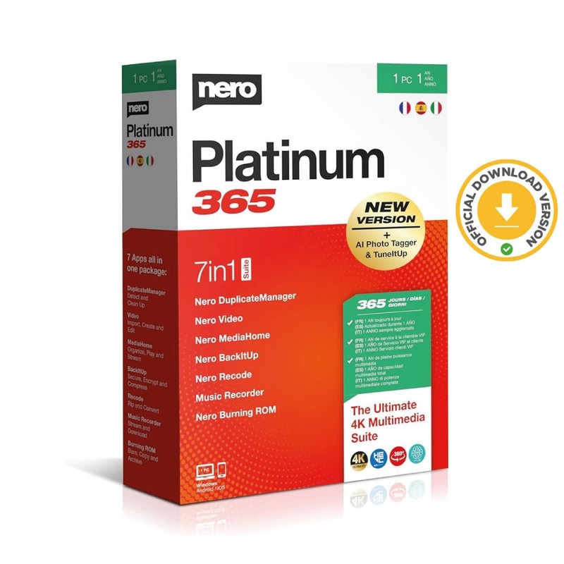 Nero Platinum 365 | 1 Year 1 PC | Utility | Download