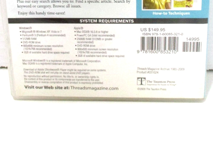 Threads Magazine Archive 1985-2010, Annuals 2011 & 2012 Issues 1-164 DVD-ROM gallery