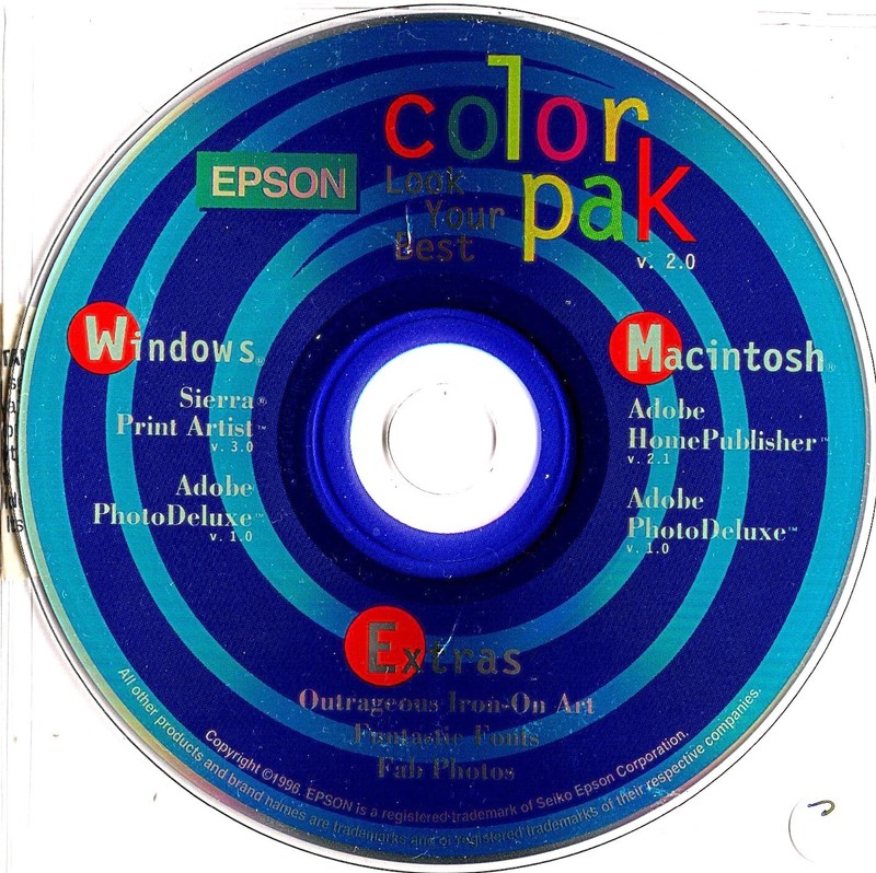 EPSON Color Pak Sierra Print Artist and Adobe Photo Deluxe 1996 #35
