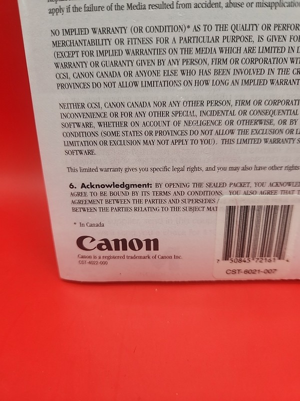 CANON CREATIVE CD-ROM version 1.4 with Manual brand new factory sealed gallery
