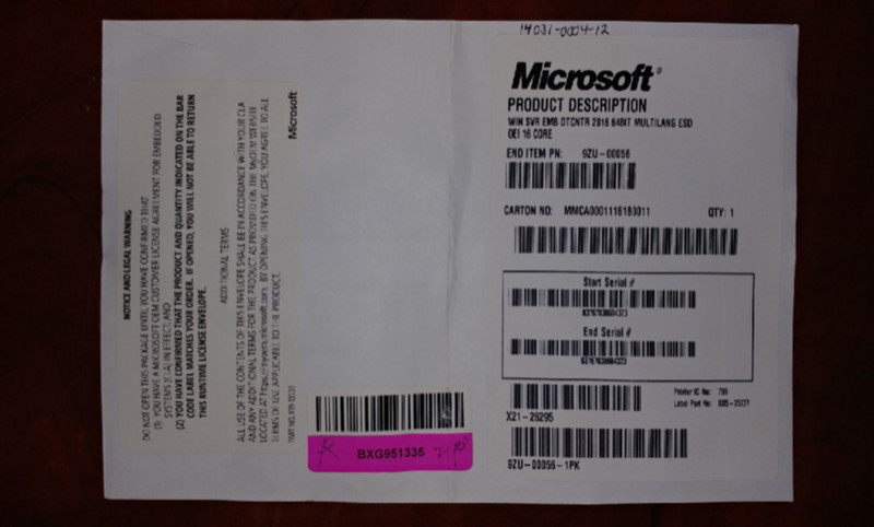 Microsoft Windows Server Datacenter 2016 (16 CORE) NEW SEALED