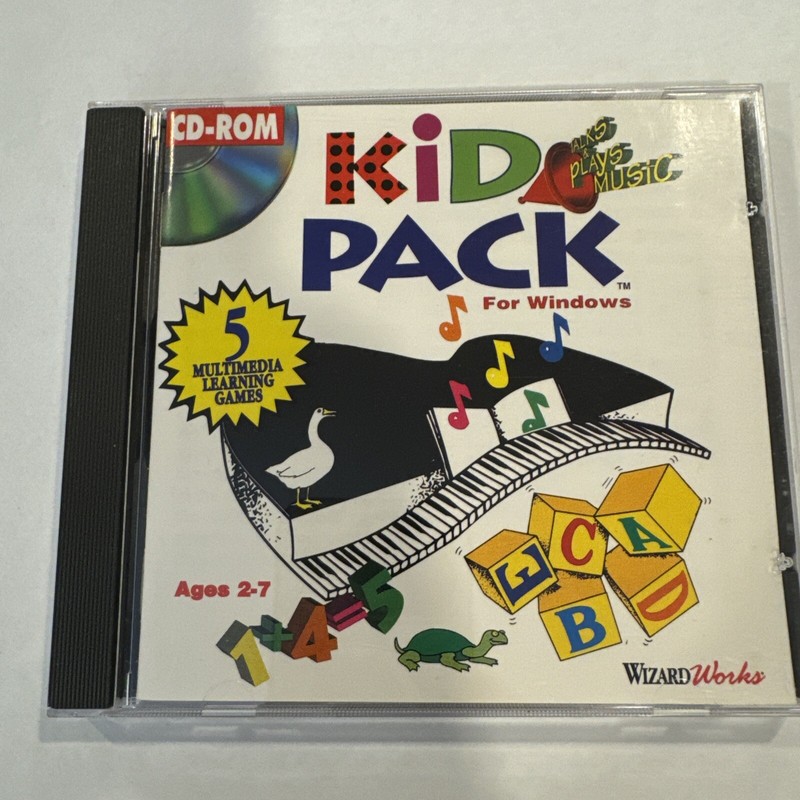 Vintage Windows 3.1 CD-ROM – Wizard Works Kid Pack 5 Games