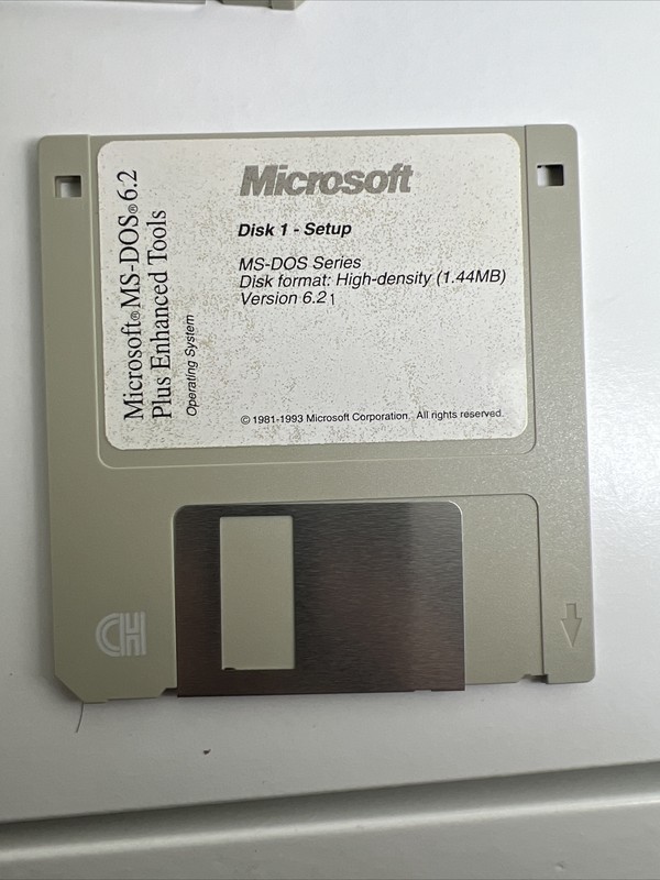 Microsoft MS-DOS•6.2Plus Enhanced ToolsOperating System, 3.5 Disks 1,2, and 3. gallery