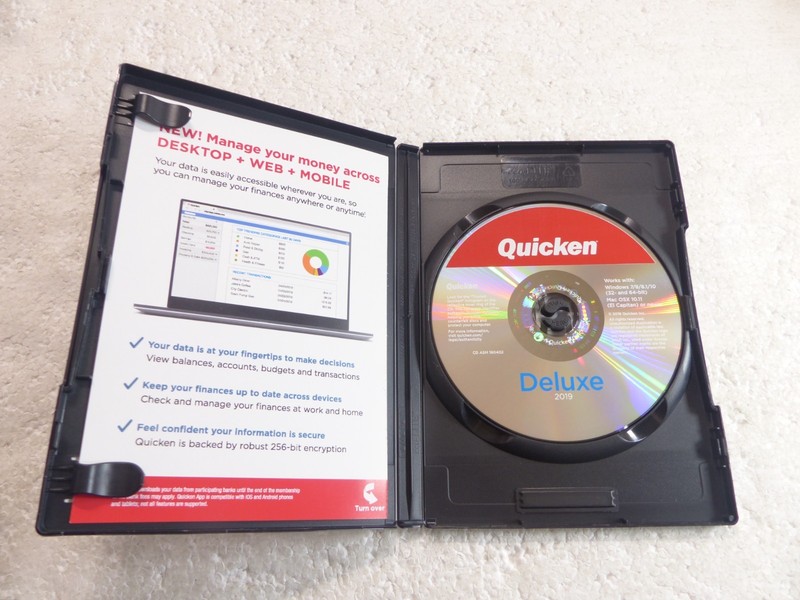 Quicken Deluxe 2019 (CD, 1-Disc) Windows Mac Software Manage Money & Save w/ Key gallery