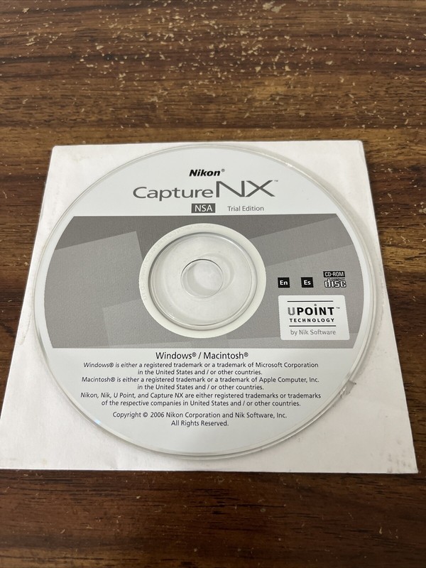 Nikon Capture NX Sealed Software CD Trial Version Windows & Mac