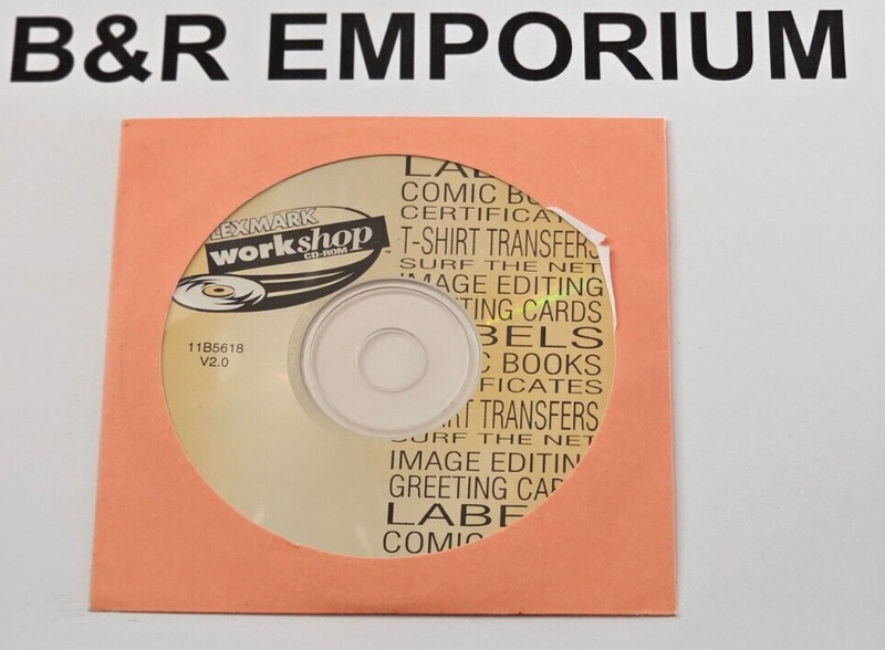 Lexmark Workshop V2.0 – (1996 SoftKey Multimedia) – Used CD-ROM – Paper Sleeve