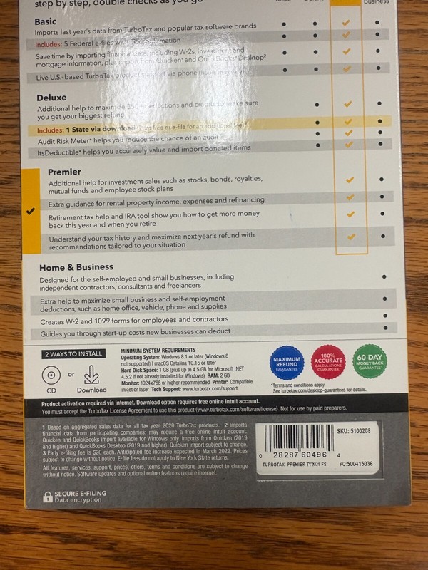 TurboTax Premier 2020 Tax Software gallery