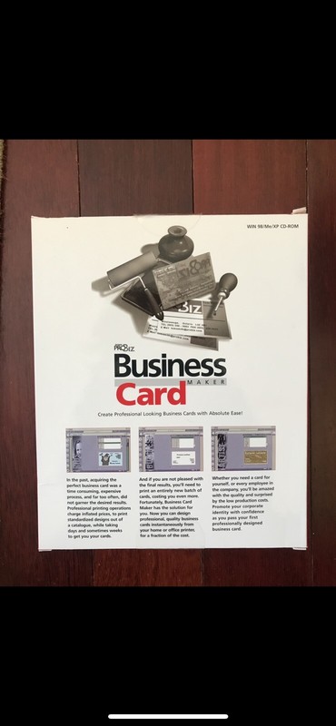 ProBiz Business Card Maker Win 98 XP CD ROM Media Unused gallery