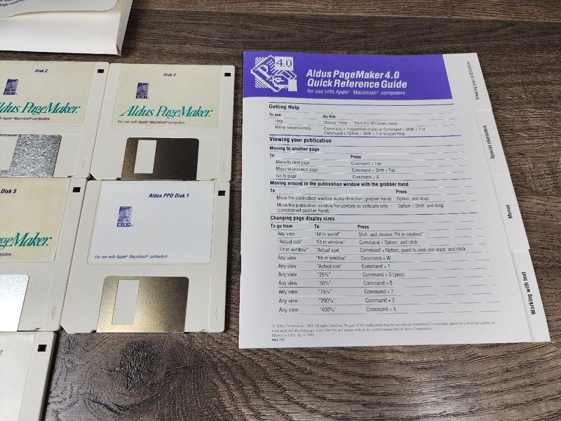 ALDUS PAGEMAKER 4.2 Vintage Macintosh Software 3.5" Floppy Disk 1991 w/ Key gallery