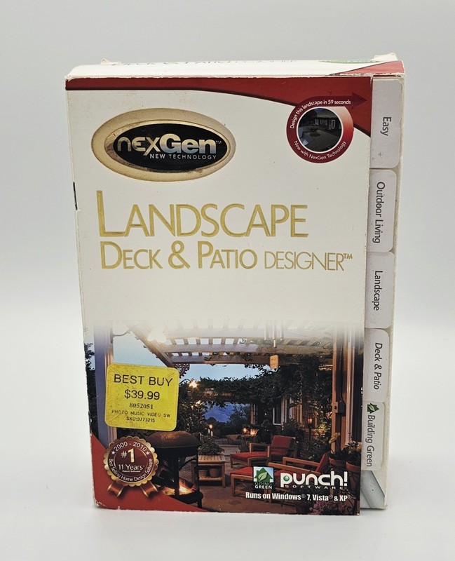 OPEN BOX PUNCH! Software Landscape Deck & Patio Designer Windows 7, XP, Vista