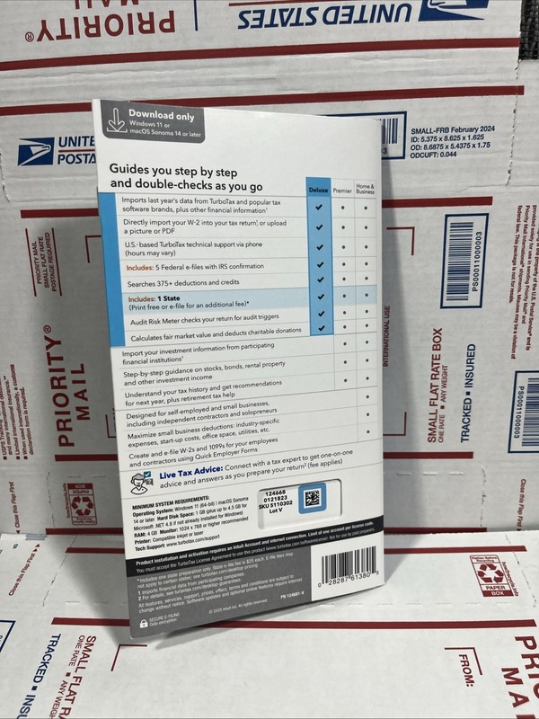 TurboTax Deluxe Desktop 2025 Federal & State Tax Return Product Key Card Desktop gallery