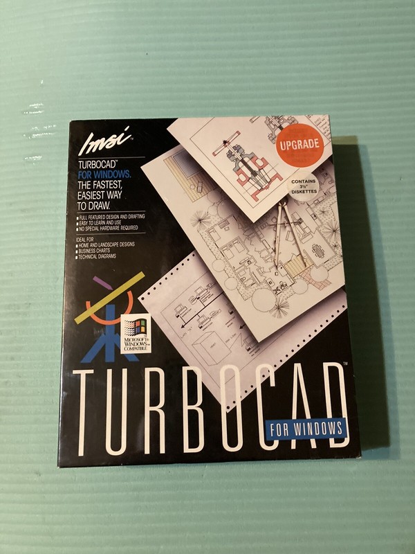 IMSI TurboCAD For Windows, 3.5″ Discs, VTG Design and Drafting Software