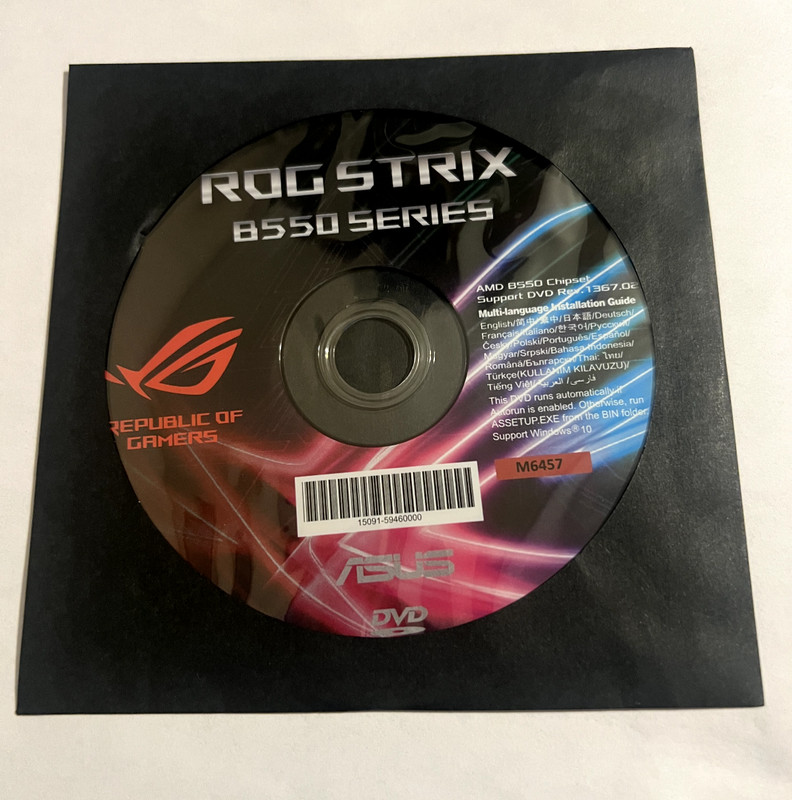ASUS ROG AMD B550 CHIPSET SUPPORT DVD – New