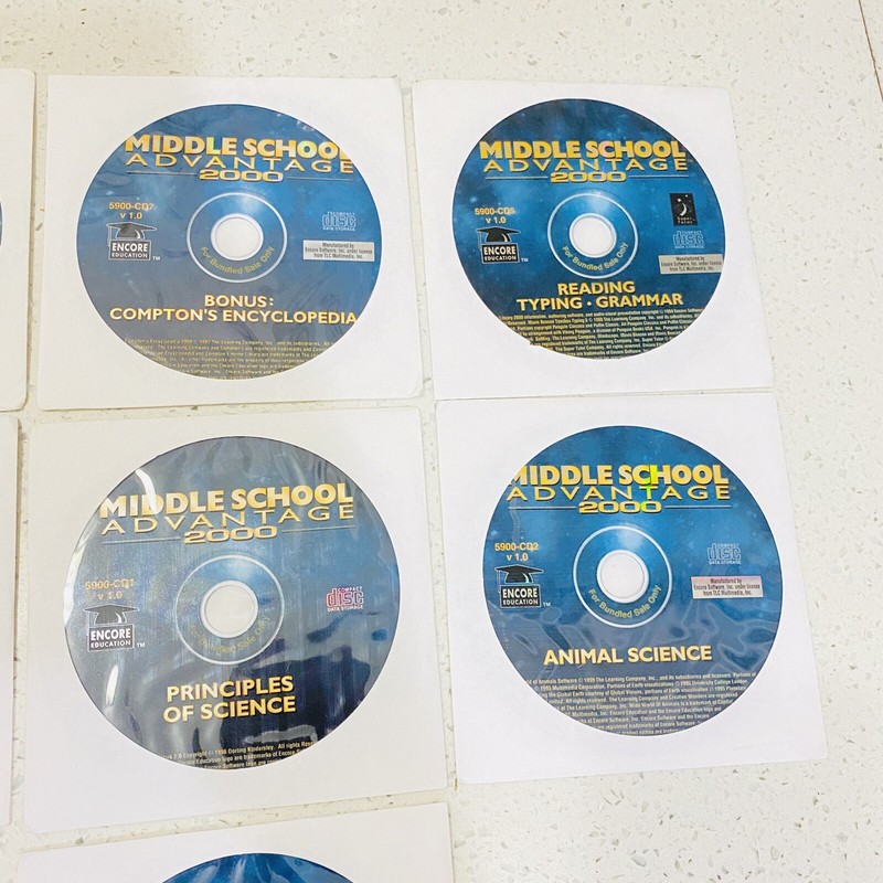 Middle School Advantage 2001 lot, Pre-algebra/Reading/Geometry - 7 CDs Lot gallery