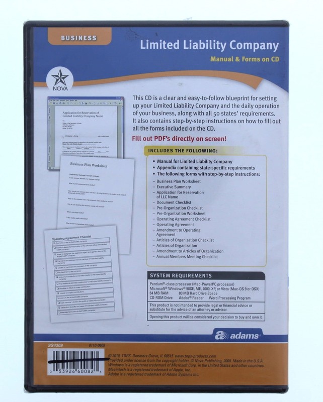 Limited Liability Company Manuals and Forms on CD (Business) gallery