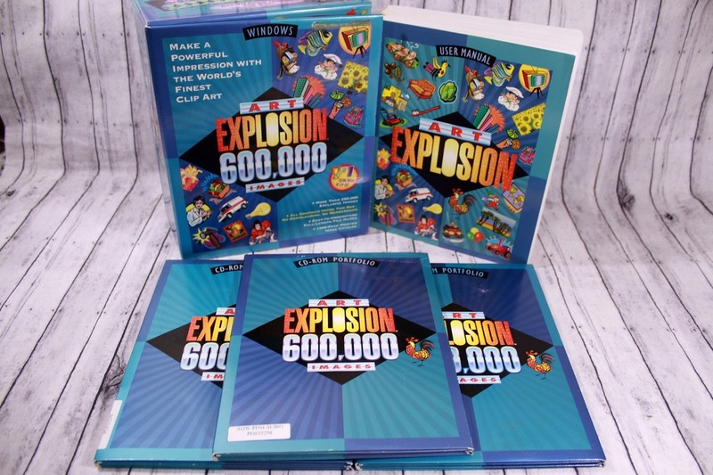 Windows ART Explosion 600,000 Images w/Book & 29 Complete CDs Windows Clip Art