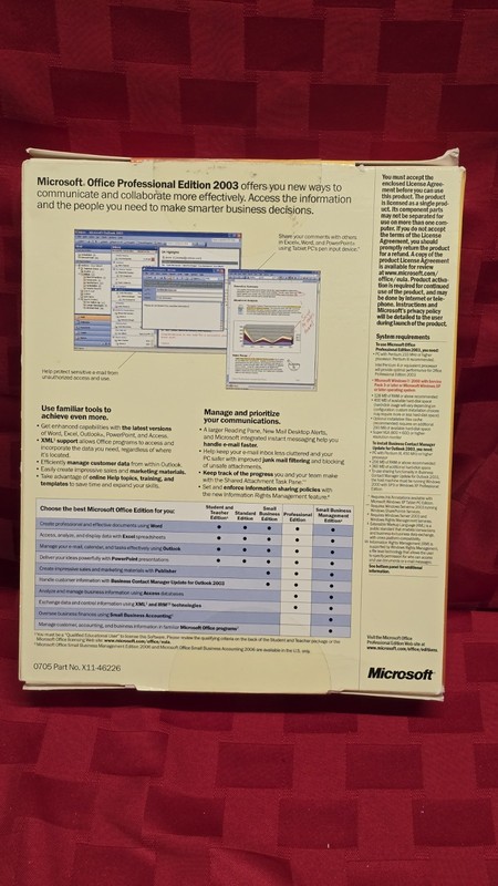 Microsoft Office Professional 2003 – Employee Store Version – Full Box, Discs & gallery
