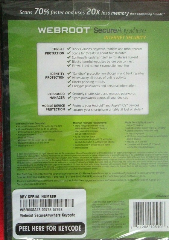 WEBROOT Secure Anywhere Windows 8 Mac PC Mobile, Protects 3 DEVICES BRAND NEW gallery