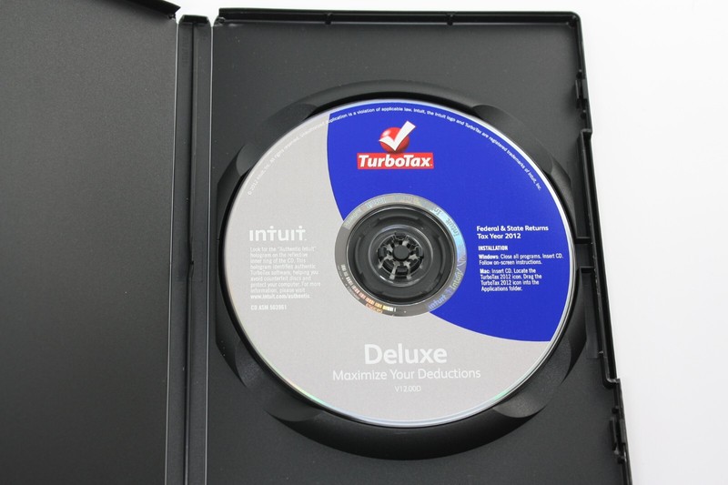 Turbotax 2012 Deluxe Federal and State + Federal E-file - Open box, preowned gallery