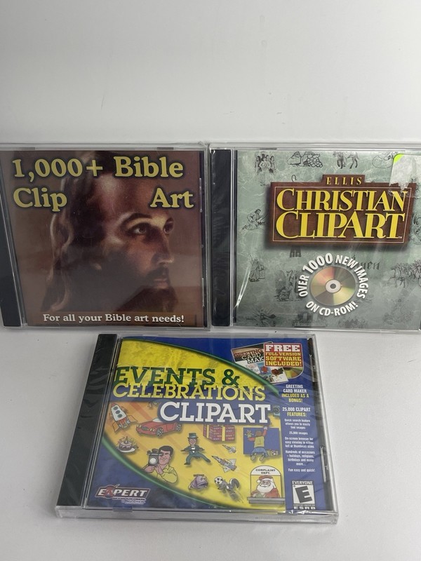 Ellis Christian Clipart Win/Mac PC CD-ROM, 1998 1000+ Images Plus 2 More SEALED