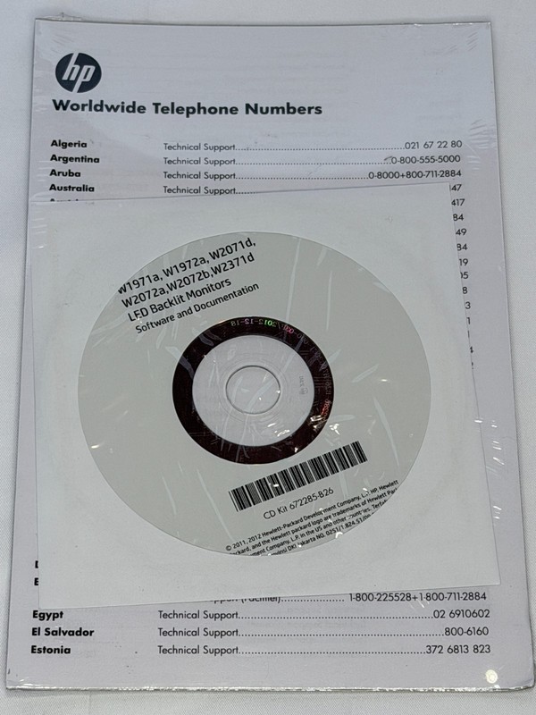 HP Monitor Software & Documentation CD Kit 672285-B26 *W1971a, W1972a, W2071d gallery