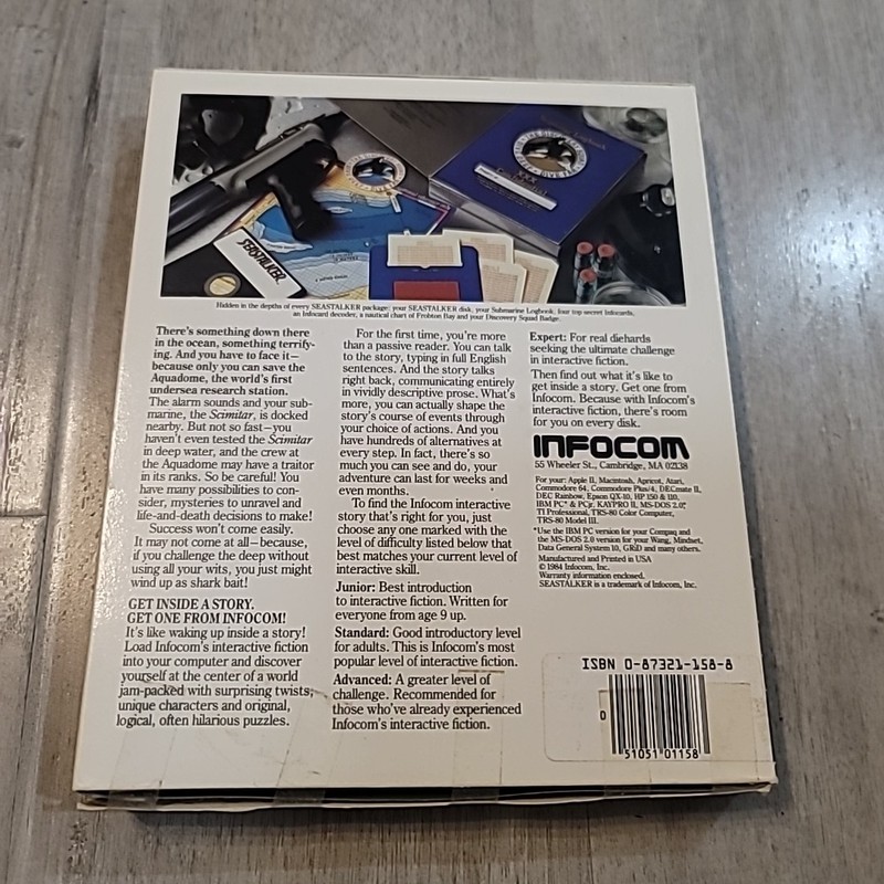 Infocom Seastalker Text Adventure "Dive Deep Into Danger" 1984 Apple II Partial gallery