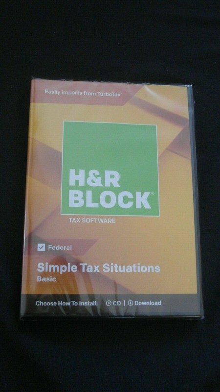 H & R Block Simple Tax Situations Basic 2018 Windows Mac Federal CD