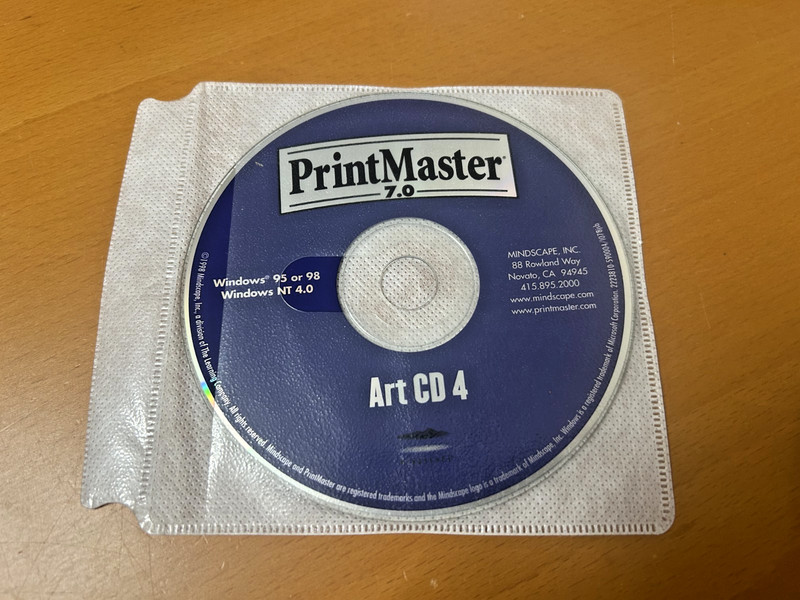 PrintMaster 7.0 Premier PC Software Windows 95/98 /NT 4.0 Art CD 3 and Art CD4