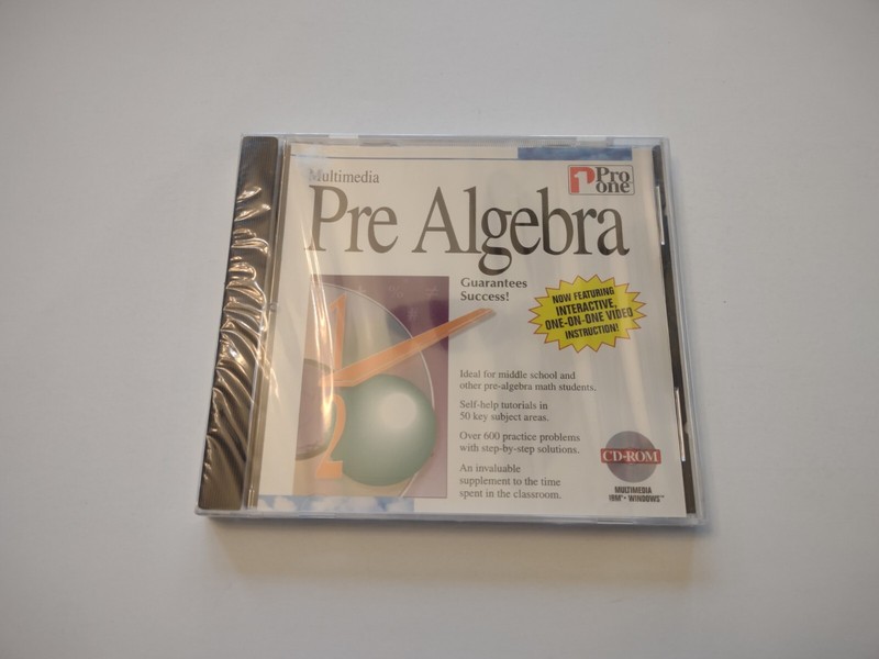 Multimedia Pre Algebra, Geometry,  Trigonometry PC, 1995, Pro One New/Sealed gallery