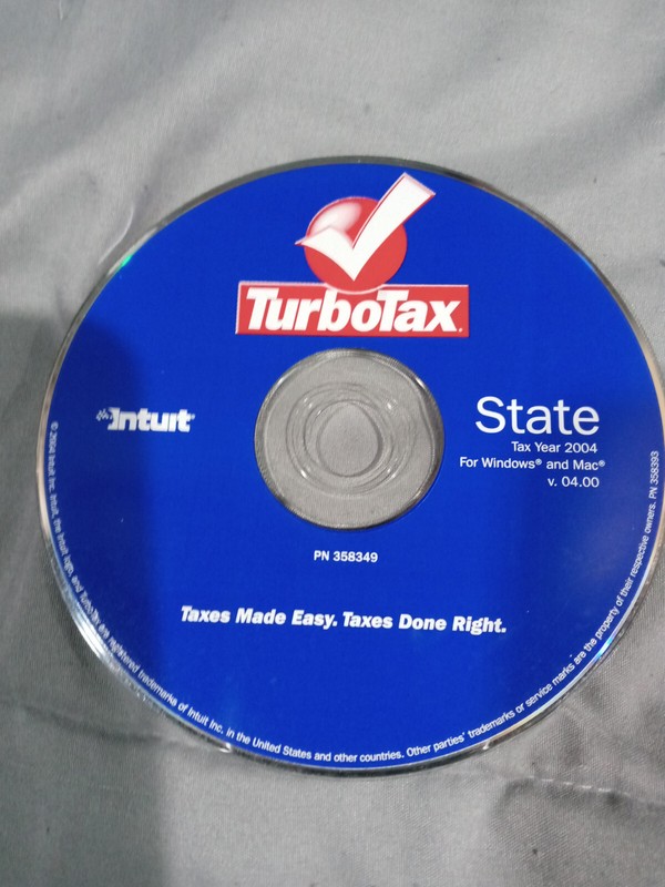 Turbotax 2004 State Turbo Tax – Windows and Mac VERY GOOD