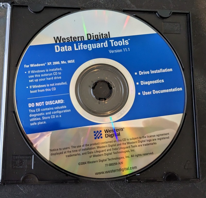 WESTERN DIGITAL DATA LIFEGUARD TOOLS v 11.1 for XP 2000 ME 98SE