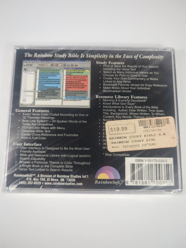 THE RAINBOW STUDY BIBLE Software Edition King James KJV RainbowSoft CD-ROM New gallery
