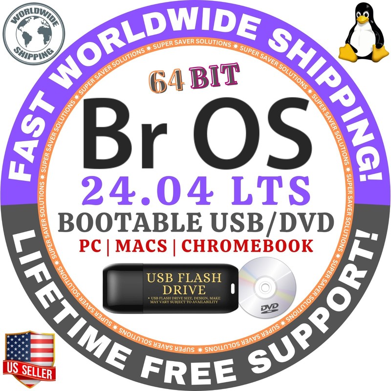 BR OS LINUX 24.10.1, 24.4 LTS, 12.5 DE | 64BIT | USB, DVD | LIVE/FULL INSTALL