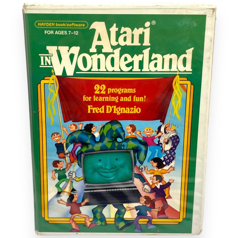 ATARI Hayden Book/Software (Tape) Atari In Wonderland VTG Software