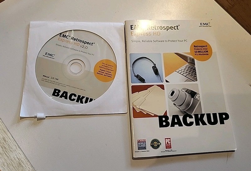 EMC Retrospect Express HD v2.0 Backup CD & Booklet 2006