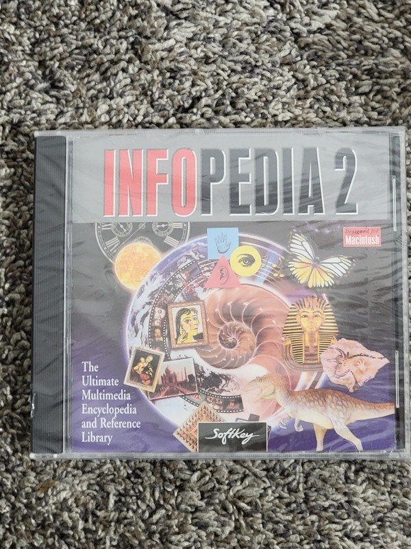 INFOPEDIA 2 MULTIMEDIA ENCYCLOPEDIA LIBRARY VINTAGE MACHINTOSH WINDOWS