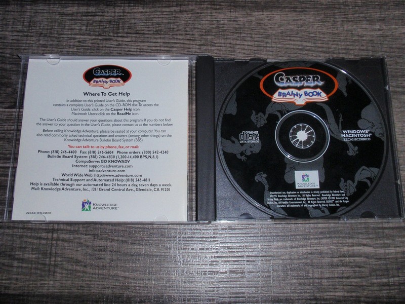 Casper Brainy Book PC/Mac CD-ROM 1995 Knowledge Adventure Windows 3.1 Power Mac gallery