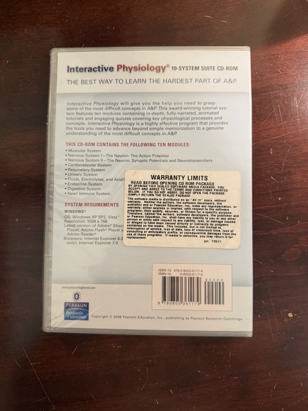 Pearson Interactive Physiology 10-System Suite CD-ROM Medical & Dental Software gallery