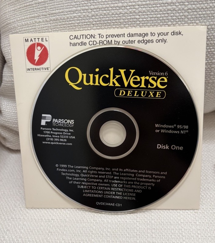 QuickVerse Deluxe 3 CD Bible Software for Windows Parsons Technology 1999 gallery