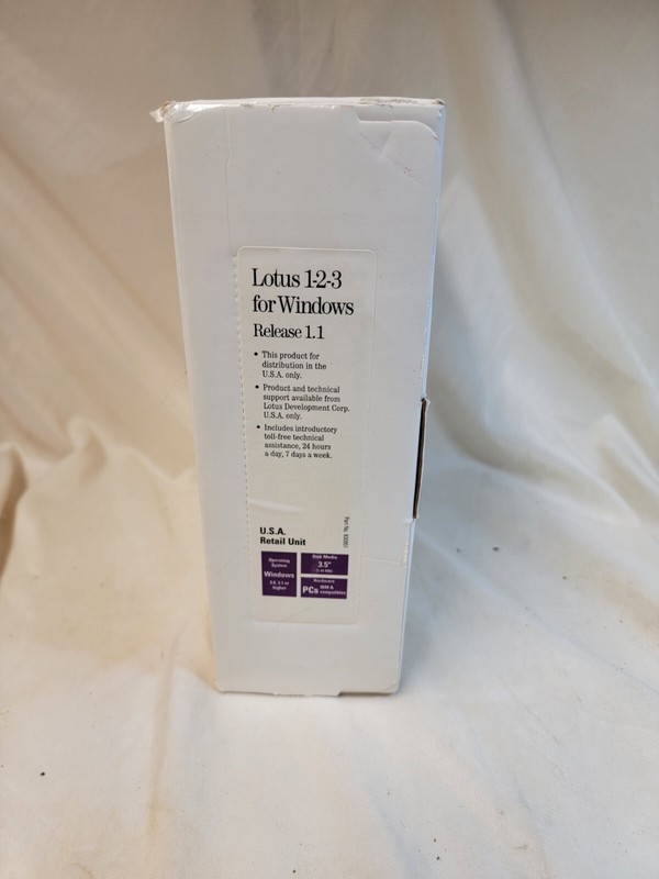 LOTUS 123 1-2-3 Release Software 5.25″ Floppy Windows 3 Computer Program Vintage