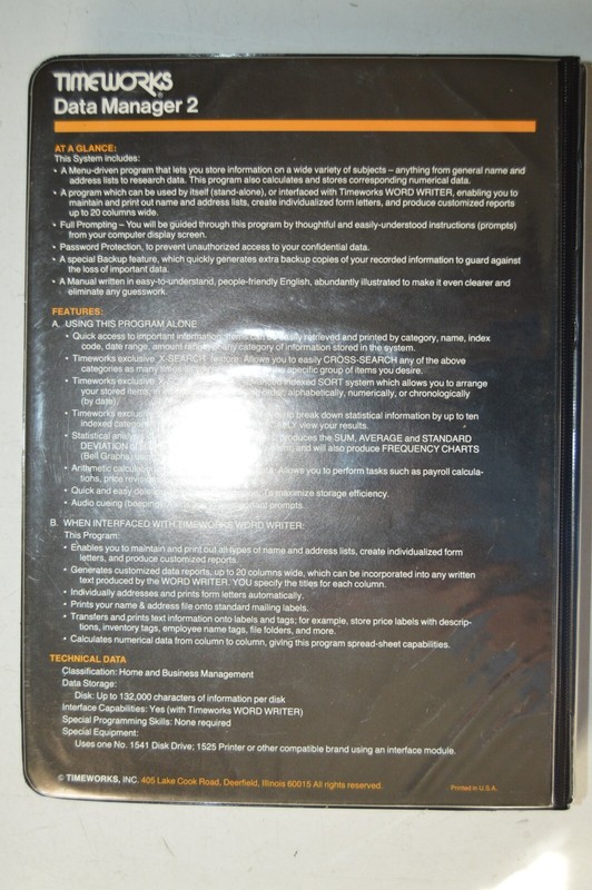 Timeworks Data Manager 2 Personal Computer Software For Commodore 64 + 128 gallery