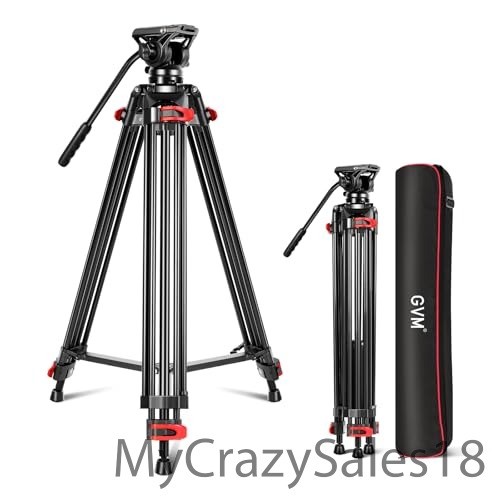 GVM Heavy Duty Tripod Professional Video Tripod Aluminium Ma